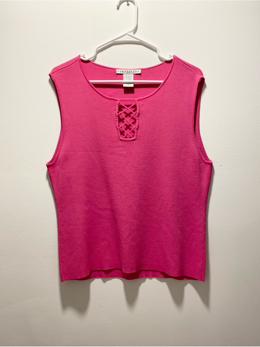 Versailles Sleeveless Pink Top Size 1X